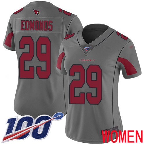 Arizona Cardinals Limited Silver Women Chase Edmonds Jersey NFL Football 29 100th Season Inverted Legend